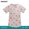 Unisexe Scrub Top pur Cott Animal Imprimé Col V Blouse Blouse Beauté Pet Shop Lab Uniforme Médical Hôpital Infirmière Médecin Chemise E3JF #