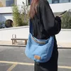 Женская модная сумка-хобо, легкая универсальная сумка через плечо, большая вместимость, джинсовая сумка через плечо, повседневная мягкая сумка