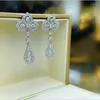 Stud Earrings Crown Glitter 925 Sterling Silver Imported High Carbon Diamond Precision Edition Wedding