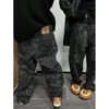 Jeans pour hommes Serpent Hommes Denim Pantalon Homme Oversize Pantalon à jambes larges Streetwear Hip Hop Vintage Vêtements Lâche Casual