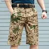 Men's Shorts Summer camouflage mens shorts IX14 outdoor military tactical cargo pants casual loose five point mens jogging sports pants Q240329