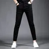 Sommer Black Ripped Jeans Männer Streetwear Casual Leichte Slim Fit Knöchel-Länge Hosen Denim Hosen R13W #