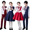 Uniformes scolaires de chœur de groupe d'enfants, présentateur de garçon et de fille, discours de poésie patriotique récitati, performance de haute qualité K295 #