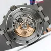 Top AP Orologio da polso 26470 Royal Oak Offshore calibro 42 titanio metallo grigio quadrante datario visualizzazione orologio meccanico automatico da uomo