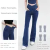 Jeans pour femmes Yoga pour femmes Pantalons en denim Pantalons évasés sexy Lady Traceless Hip Lifting et conception de taille croisée Sports d'intérieur en plein air