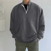 Heren Hoodies Sweatshirts losse kaploze sweatshirt Solid color Sweatshirts Stand Kraagtrui Sweatshirts met lange mouwen voor mannen Simple Dailywear Moletom 24328