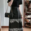 New Chinese Style National Womens Dress Ming Made and Improved Han Adult Black Mamianqun Suit Skirt Summer