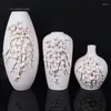 Vases Nordic Style Creative Hand Painted Artificial Flower Resin Vase Artwork Living Room Decoration Home