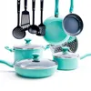 Batterie de cuisine Diamond Ceramic antiadhésive 13 pièces Turquoise