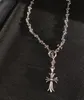 Designer Silver Cross Chains Pendants Colliers pour hommes et femmes Luxury Brand Tendance Personnalité Punk Cross Style Lovers Gift Hip Hop Rock Jewelry