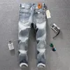 Fi Designer Hommes Jeans Haute Qualité Rétro Bleu Clair Élastique Slim Ripped Jeans Hommes Plain Butt Pantalon Vintage Denim Pantalon e0zE #