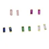 Stud 925 Sterling Silver Jewelry Earring Whole Minimal Simple Rainbow Colorful Cz Design Mini Baguette Stack Earrings1244D