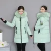 fi Fur Collar Hooded Down Cott Coat Womens Winter Parkas Jacket Lg Warm Padded Puffer Parkas Snow Wear Outwear Female K0dm#