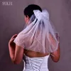 Yueji Bride Double Pearl Veil White Bow Sweet and Gentle Wedding Accory Shoulder Velos de Novia 2024 Brillante 004 Comb x4fz#