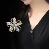 Pins Brooches Female Fashion Crystal Flower Brooches For Women Luxury Design Gold Silver Color Alloy Casual Party Office Brooch Safety Pins Y240329