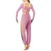Midee Лирический танцевальный костюм для девочек, укороченный топ и брюки, комплект из 2 предметов, современный балетный тренировочный сценический наряд для женщин 17Ji #
