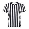 Soccer Referee Uniform Tshirt Stripe Breathable Volleyball Deformation Resistance Football Basketball Clothing 240318