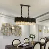 Żyrandole nowoczesne luksusowe czarne/złote okrągłe krystaliczne oświetlenie żyrandol LED do życia kuchnia Kreatywna sypialnia do jadalni lampa domowa lampa