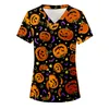 Halen Print Nurse Uniform Women v-neck Tops Healthcare Tunic Pocket Blouse Ovanolers女性ユニフォームクリニコK3VC＃