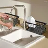 Kitchen Storage Self-Draining Sink Shelf For Metal Drain Rack Soap Sponge Holder Drainer Basket Multifunctional Organizer