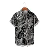 Camisas casuais masculinas camisa havaiana homens moda férias manga curta plantas tropicais streetwear tops harajuku 3d impressão roupas de praia