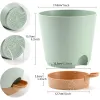 Planters 3 PCS 7 inch Plant Pots Self Watering Planters High Drainage Flowers Pot for Indoor Outdoor Plants with Reservoir Tray