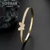 Genuine Gold Electroplated Micro Inlaid Zircon Exquisite Handmade Jewelry for Women's 2024 New High-end Feel Shell Butterfly Bracelet