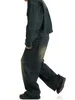 Men's Jeans REDREACHIC Large Green Skateboard Wash Mens Pocket Jeans Adjustable Waist 90s Retro Y2k Wide Pants Hip Hop Trousers Casual WorkwearL2403