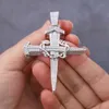 Hip Hop – pendentif croix en or 18 carats, argent 925 Vvs Moissanite, diamant, bijoux pour hommes