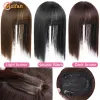 Pièce MEIFAN toupet synthétique Clourse pince en postiches avec frange postiches ondulées cheveux bouclés postiche naturelle avec épingle à cheveux