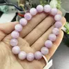 Strand 11mm Natural Kunzite Armband Women Reiki Healing Buddha Bangles smycken för kvinnlig gåva 1st