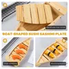 Dijkartikelen stelt Sushi Boat Party Appetizer Server Sashimi Holder Wooden Tray Decorate Serving Display Decorate