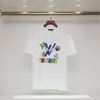 Designer masculino camiseta t-shirt luxo clássico carta arco-íris cor impressão tshirts tshirt mulheres simples casual algodão tee tops e47a