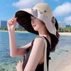Chapeaux à large bord Summer Femmes Bucket Hat Protection UV Sun Soft Outdoor Beach Pliable Panama Cap Sunshade