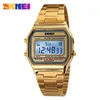 Wristwatches SKMEI Luxury Brand LED Digital Sport Watch Fashion Casual Gold Wrist Watch Men Stainless Steel Military Waterproof Wristwatches 24329