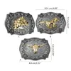 Bälten Long Horn Belt Buckle Vintage Western Big Cowboy Metal for Men Head