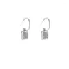 Baumelnde Ohrringe, minimalistischer natürlicher Mutter-Muschel-Ohrring mit S925-Silber-Ohrnadel-Ohrstecker mit Messing-Rhodium, Korea-Schmuck für Frauen, Hyazinthe