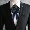 TIENES DE BAJA PARA PARA PARA MENTE Y MOBEN La boda británica de moda coreana Camisa formal de vestir formal hecha a mano Ribbon de diez rianas negras Bowtie Y240329