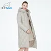 icebear 2023 Winter Ladies Diamd Quilted Jacket Lengthened Style Women Padded Parka Thickened Warm Cott Coat GWD22631D F23P#