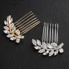 handmde Crystals Leaves Wedding Hair Combs for Brides Sier and Gold Bridal Headwear Rhinestes Bride Hair Side Accories 01aR#