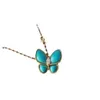 Brand de créateur Van New Butterfly Collier Turquoise Collarbone Chain S925 STERLING Silver Natural Fritillaria Pendant à la mode et polyvalent