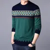 Pulls pour hommes Hommes Laine Tops en tricot Mode Argyle Col rond Manches longues Patchwork Jumper Mâle Pure Vêtements Pulls