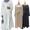 Vêtements ethniques 2 pièces Abaya Set Ramadan Eid Perles islamiques Femme musulmane Tenues assorties Kimono Robe à manches longues Robe de Dubaï Caftan