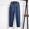 155kg Plus Size Women's Jeans Hip 150-160 High Waist Slim Casual Loose Daddy Pants Trousers Blue 5XL 6XL 7XL 8XL 9XL a6j9#