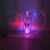 6.3" LED Light Oil Recycle Bubblers Water Pipes Oil Burner Mini Glass Percolator Bubbler Smart Portable Smoking with Bowl Slide and Soft Silicone Mouthpiece