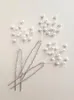 Kvinnor Sier Pearl Hairpins Simple Party Hairpiece Pärlor Handgjorda brud Headdr Wedding Accores för hår Brudhuvudbonader 15AB#