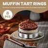 Moules de cuisson 8 pièces 4,1 pouces Muffin Tart Anneaux Double Anneau Moule rond en acier inoxydable pour outils de cuisine à domicile