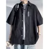 Kort sommarhylsa Ice Silk Shirt Jacket Trendy Casual Thin Men's Top Loose