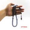 Pärlstrandblå harts tasbih 33 bönpärlor muslimska armband gåva arabiska tillbehör turkiska smycken man misbaha droppleverans brac otegf