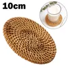 Bord mattor 10 cm Placemat Pad Coasters Kök Rattan Bowl Padding Mat Round Woven Hand-made